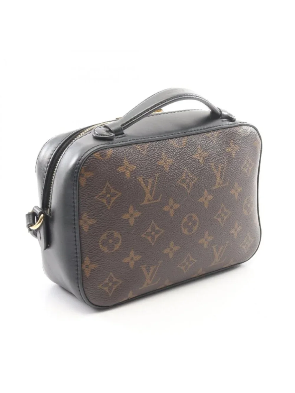 Louis Vuitton Shoulder Bag Saintonge Monogram Noir 2-Way Canvas Leather